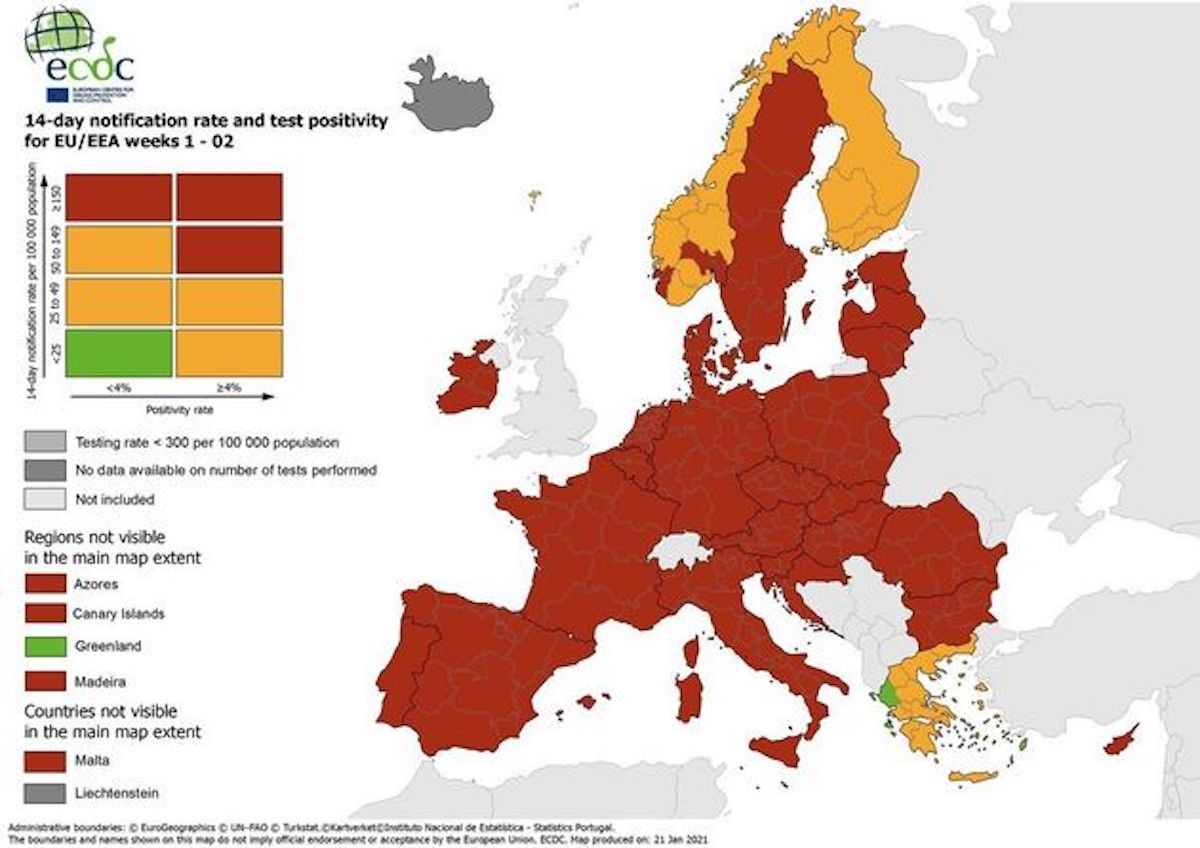 Mappa zone rosso scuro