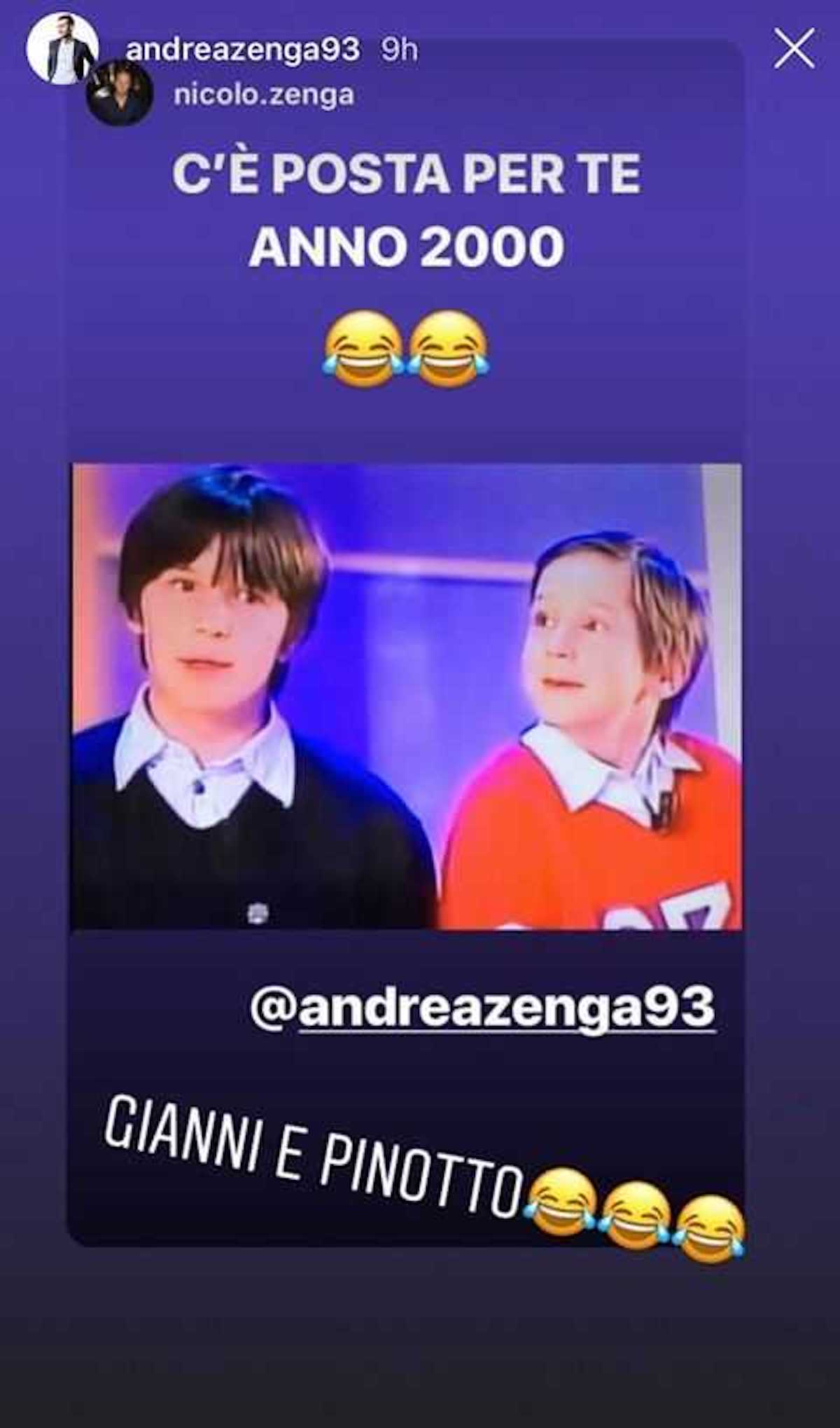 Instagram story di Zenga Andrea