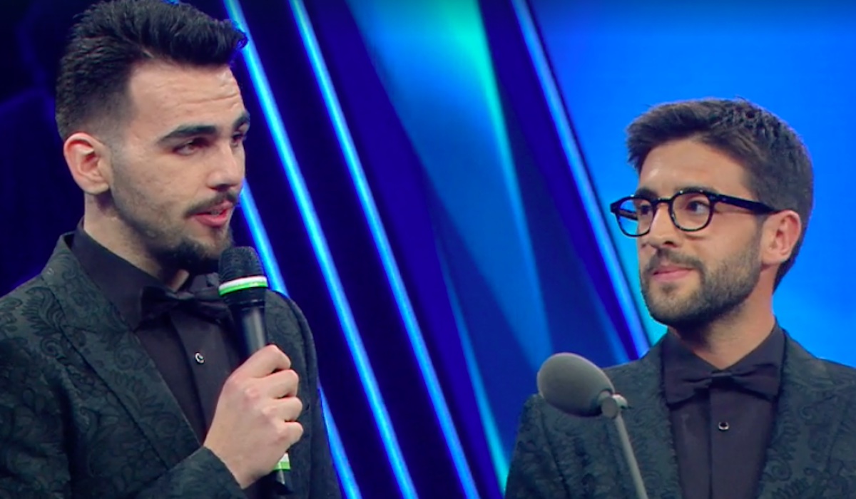 Intervento al microfono di Ignazio Boschetto de Il Volo