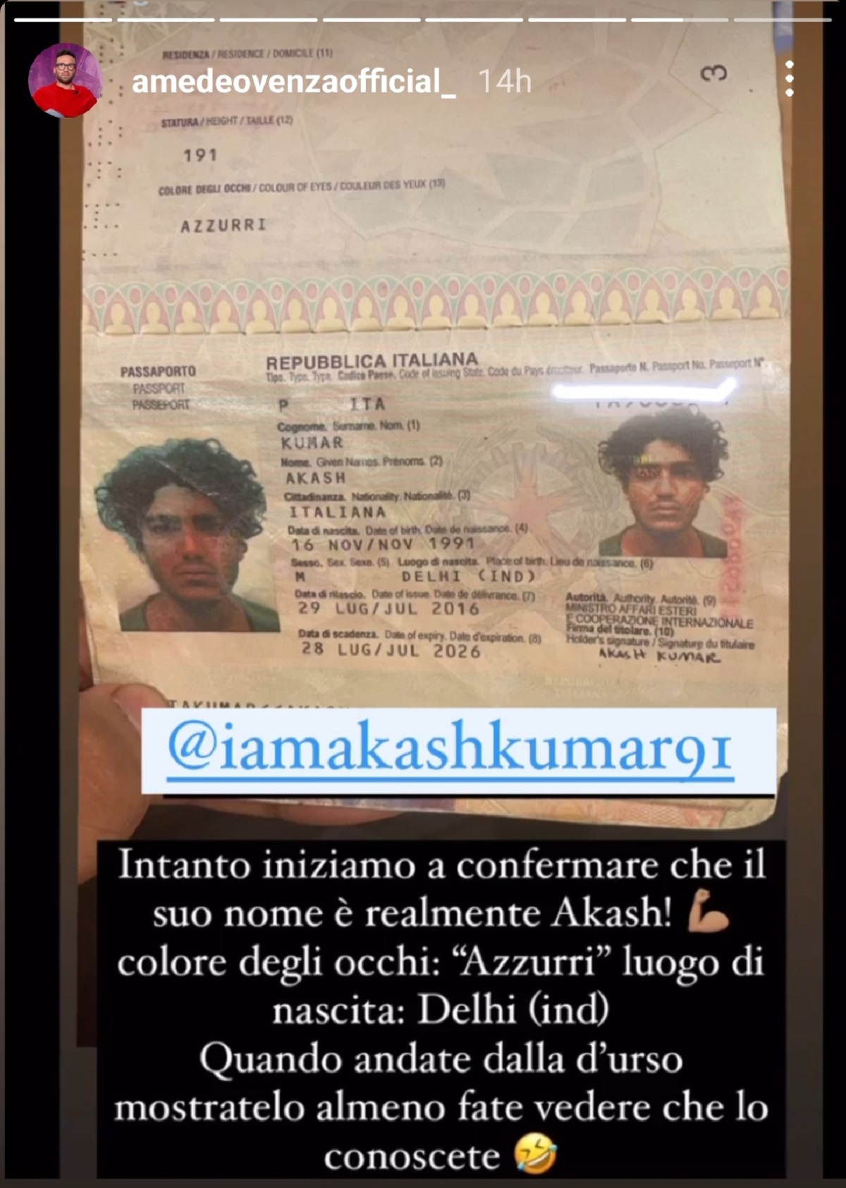 akash kumar passaporto