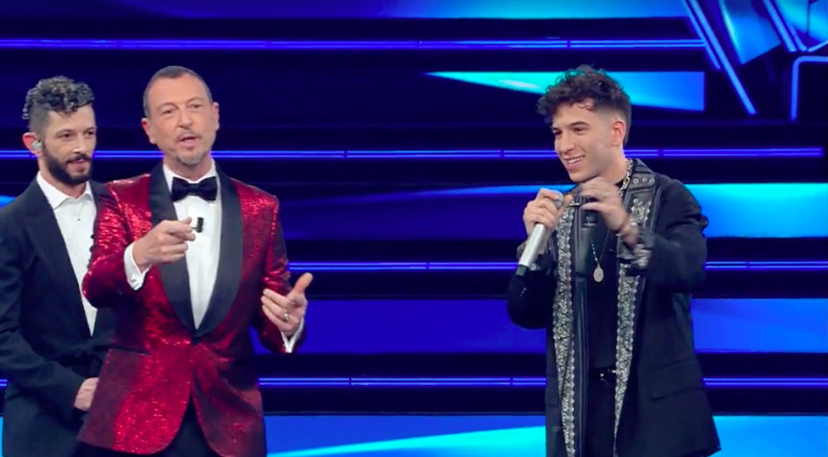 Fasma e Amadeus a Sanremo 2021