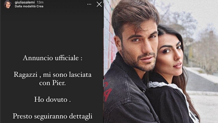 Giulia Salemi sconvolge i fan: "Con Pierpaolo è finita"