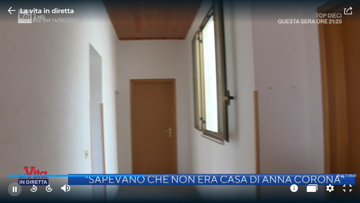 Le telecamere di Rai 1 nella casa di Anna Corona