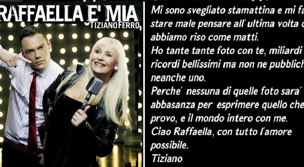 Il commovente addio di Tiziano Ferro a Raffaella Carrà