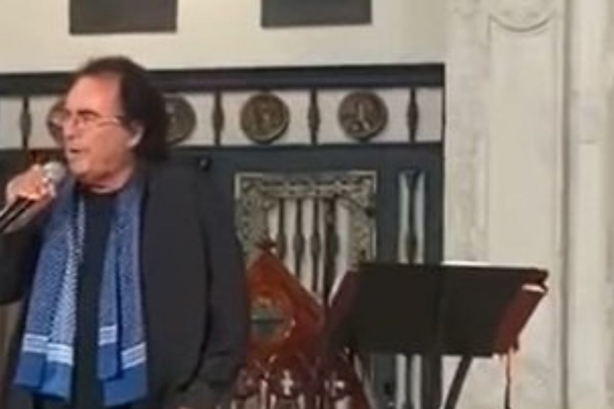 al bano canta in chiesa