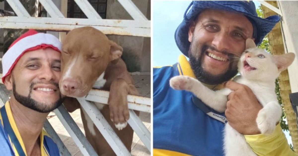Il postino Cristiano Da Silva Antunes diventa amico degli animali