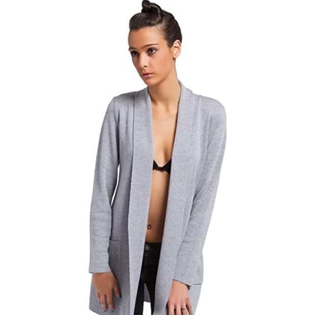 Brunella Gori Waterfall Cardigan con Tasche Laterali in 100% Lana Merino