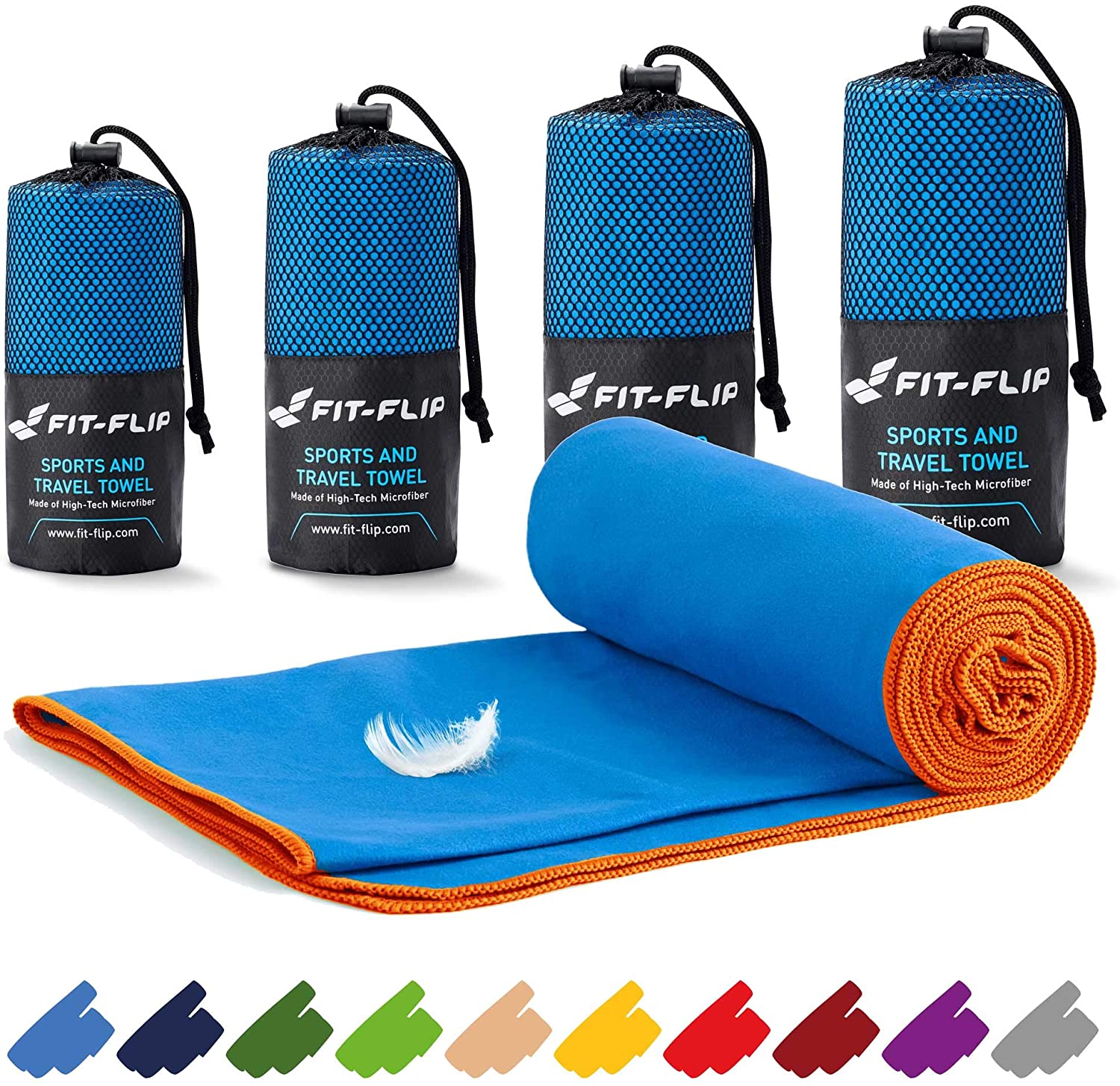 Fit-Flip Asciugamano in Microfibra – in Tutte Le Misure / 16 Colori