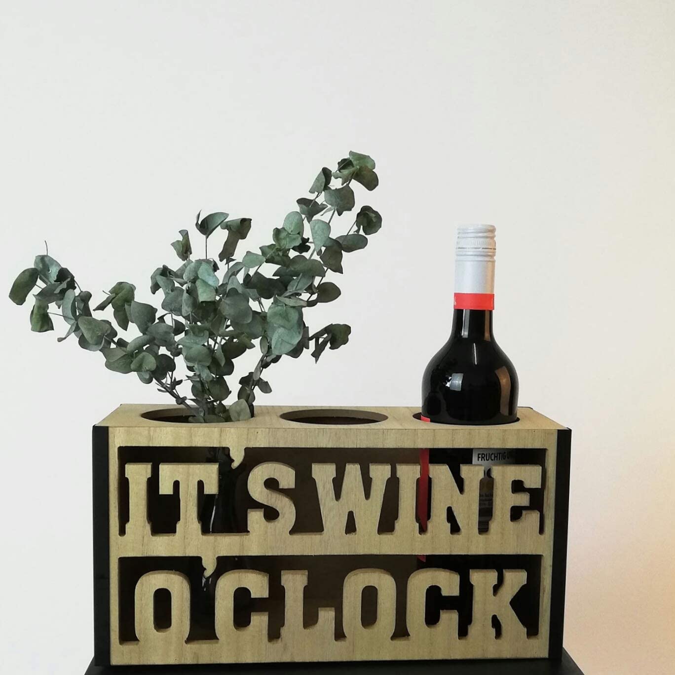 Portabottiglie 'Its Wine O Clock' in legno