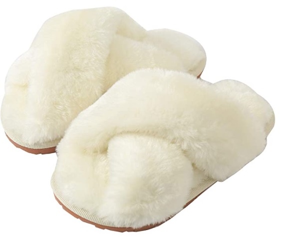 Hitopteu pantofole donne invernali in peluche per stare in casa, infradito effetto fluffy