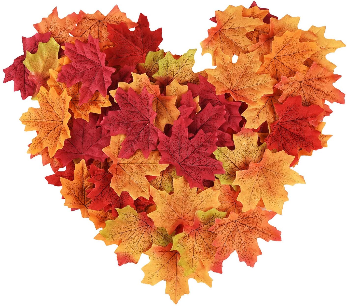 300 artificial maple leaves in autumn colors to decorate your home