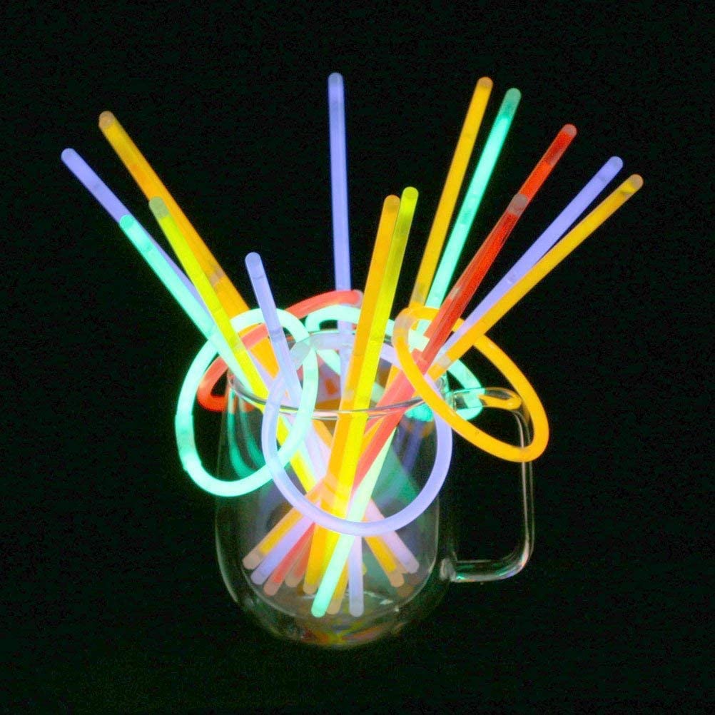 Braccialetti luminosi, 100 pezzi fluorescenti glow stic per feste