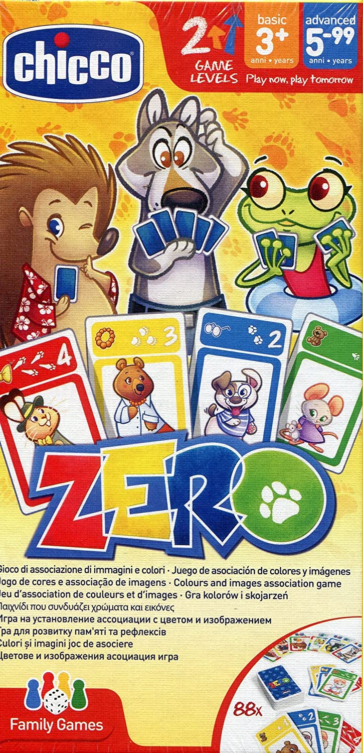 Chicco Gioco da tavolo Zero, gioco di carte per bambini e per tutta la famiglia, da 3 anni in su