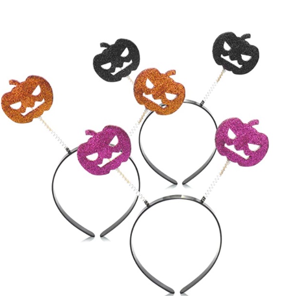 Com-four cerchietti di Halloween con zucche e altre varianti a tema