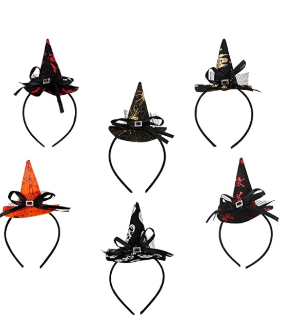 Dasyusuo 6 Halloween hoops with witch hat ideal for children and adults