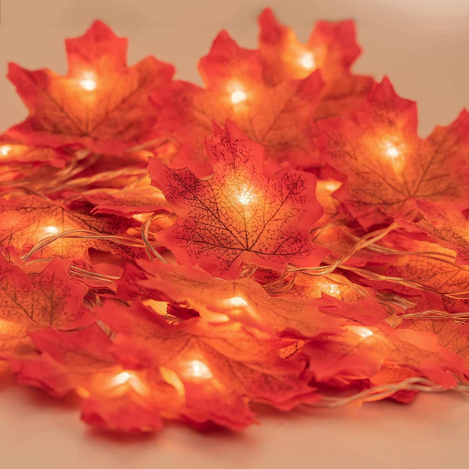 Bright garland of autumn maple leaves