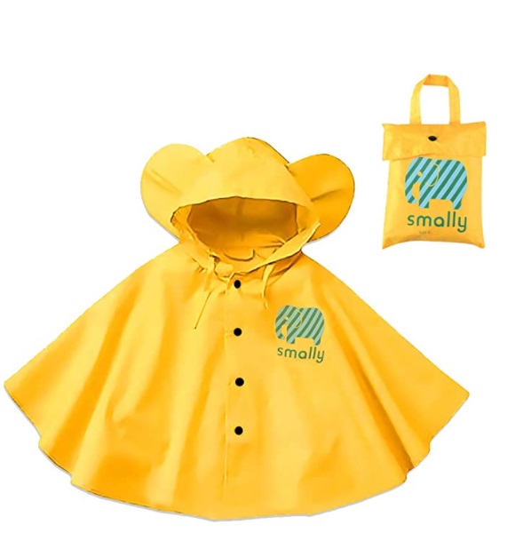 Gudotra outfit da pioggia in autunno per bambini giallo con cappuccio e borsa