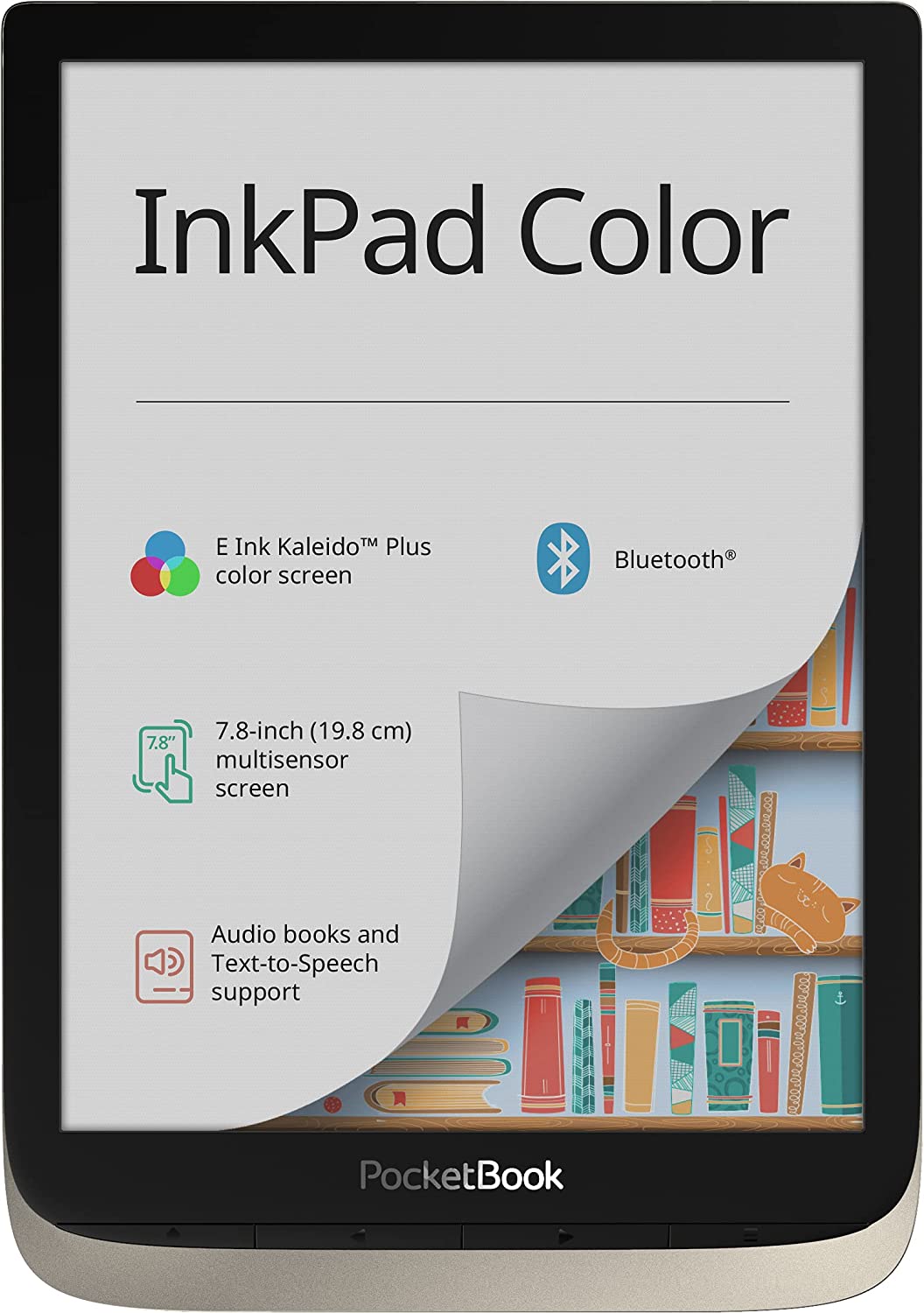 PocketBook E-Ink Kaleido Plus - Lettore e-book"InkPad Color" 16 GB di memoria, 19,8 cm (7,8 pollici), display a colori, retroilluminazione anteriore