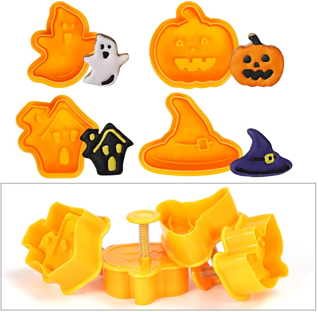 Four 3D Halloween cookie cutters