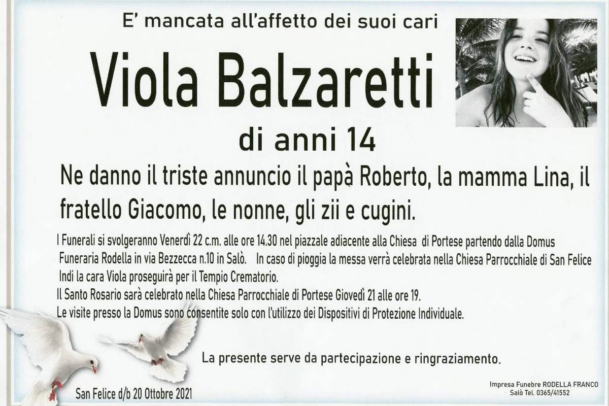 funerale viola balzaretti