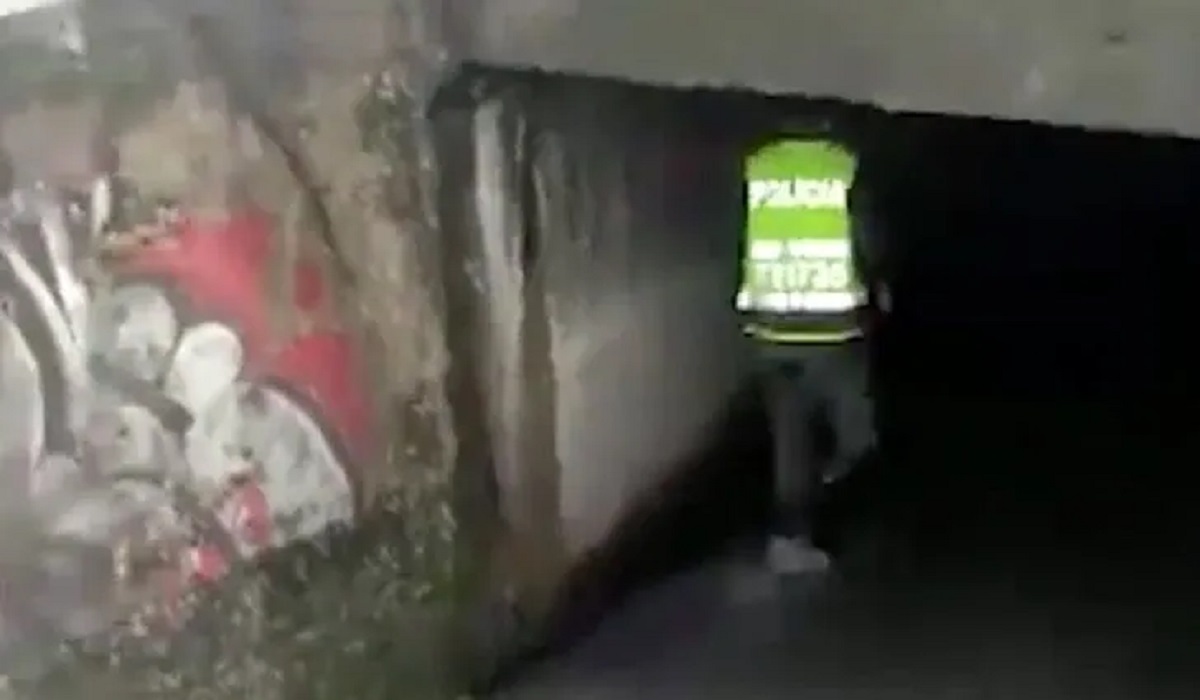 Poliziotto salva la vita al cucciolo che si è perso nelle fogne durante un’alluvione
