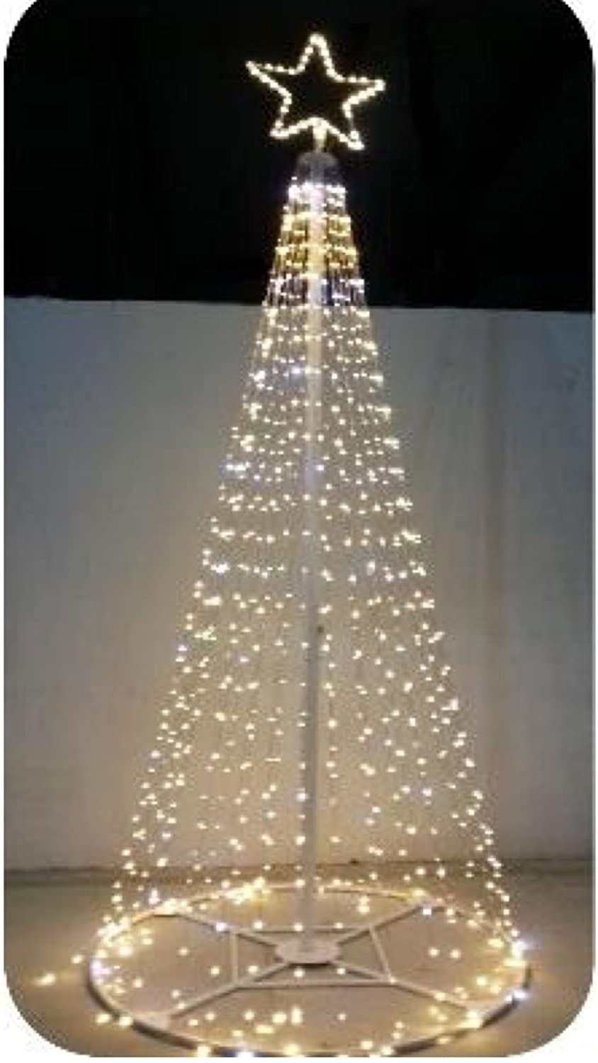 Albero a LED Bianco per Esterno, addobbo natalizio illuminato alto 2 metri
