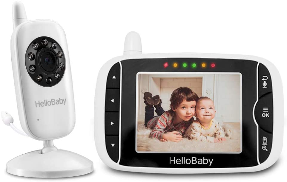 Baby Monitor, HelloBaby HB32 Visione Notturna Monitoraggio della Temperatura