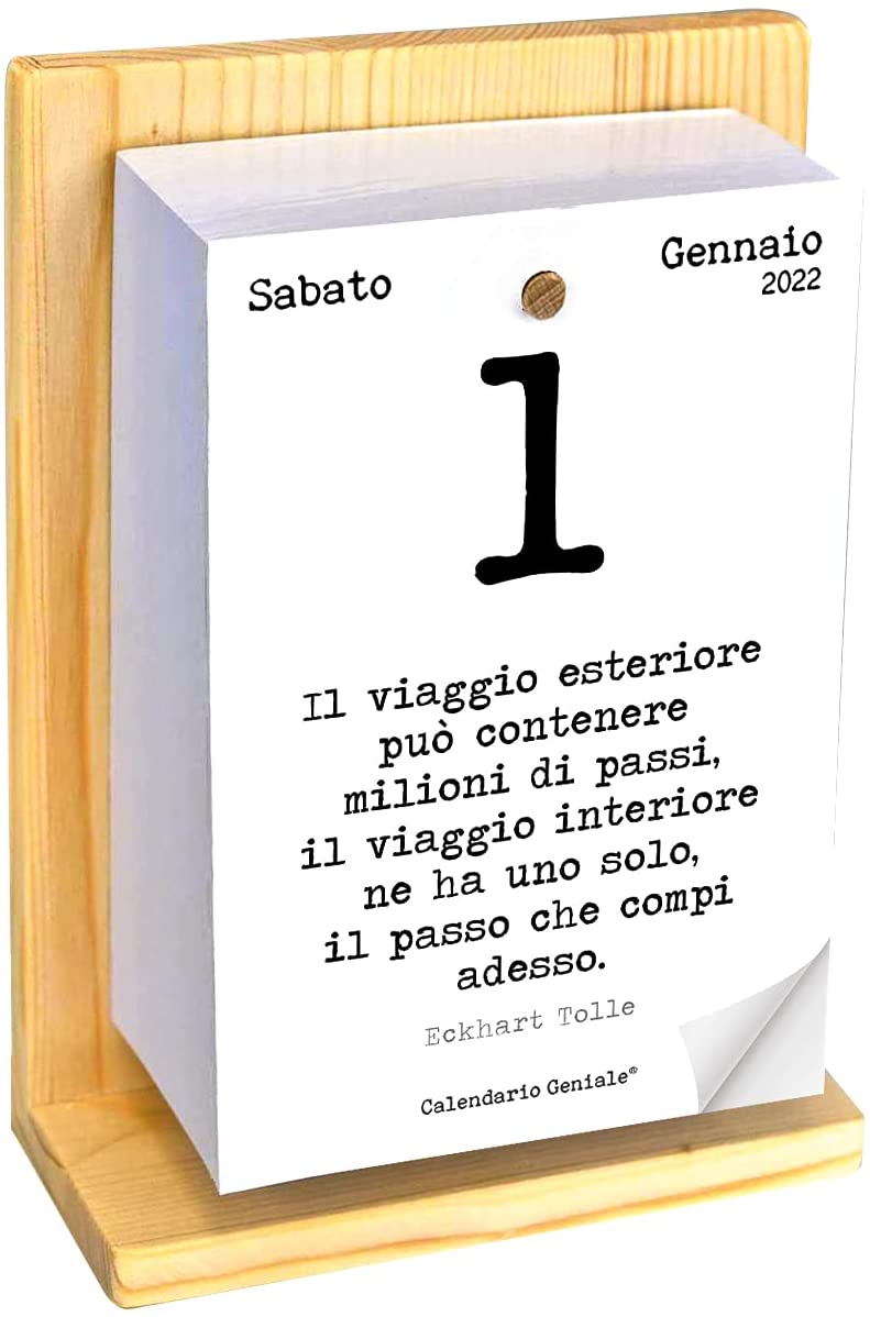 Calendario Geniale 2022. L'Originale. Supporto Legno di Abete Naturale Biologico