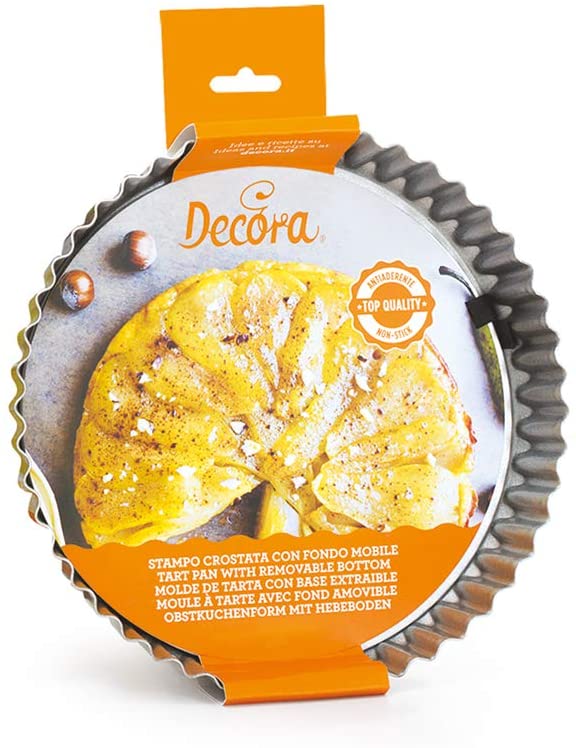 Decora 0070015 Stampo Crostata Fondo Mobile Antiaderente, Acciaio, Grigio