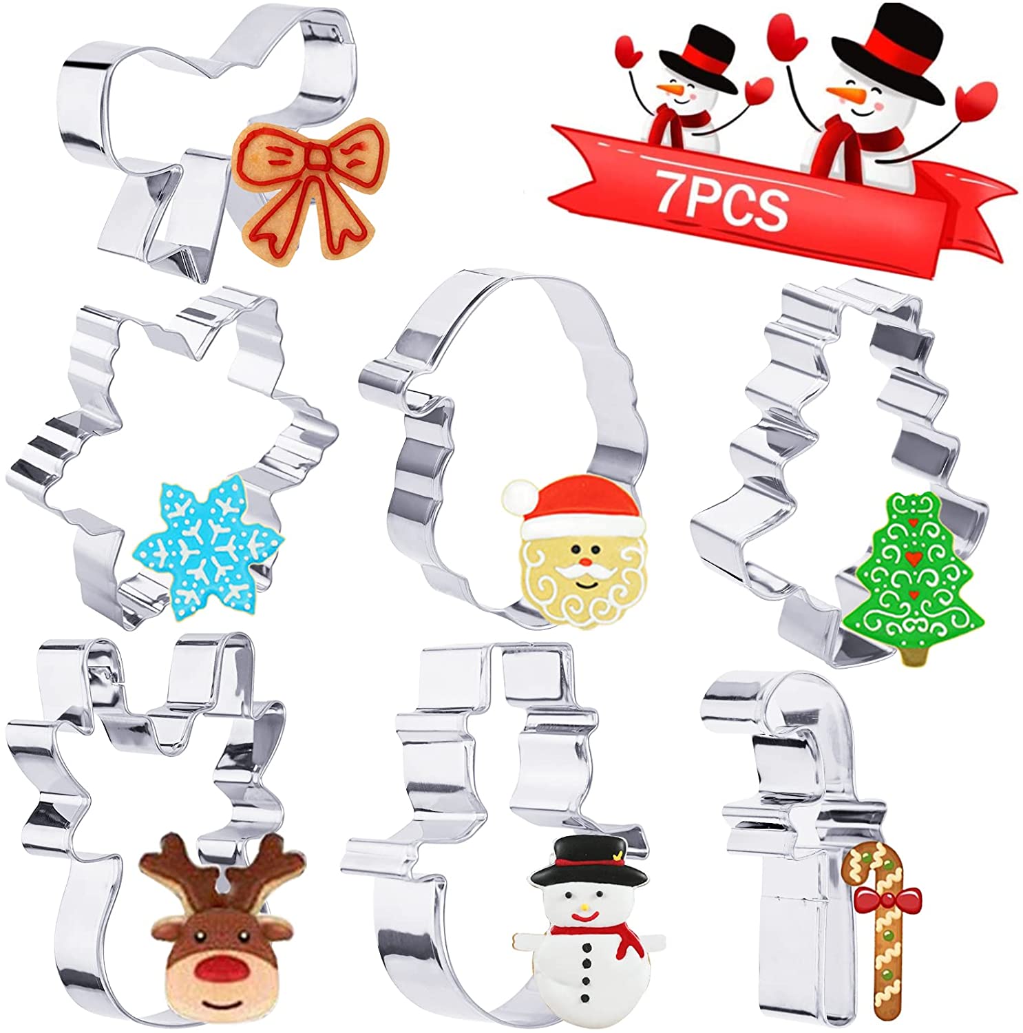 Faburo 7 stainless steel Christmas cookie cutters