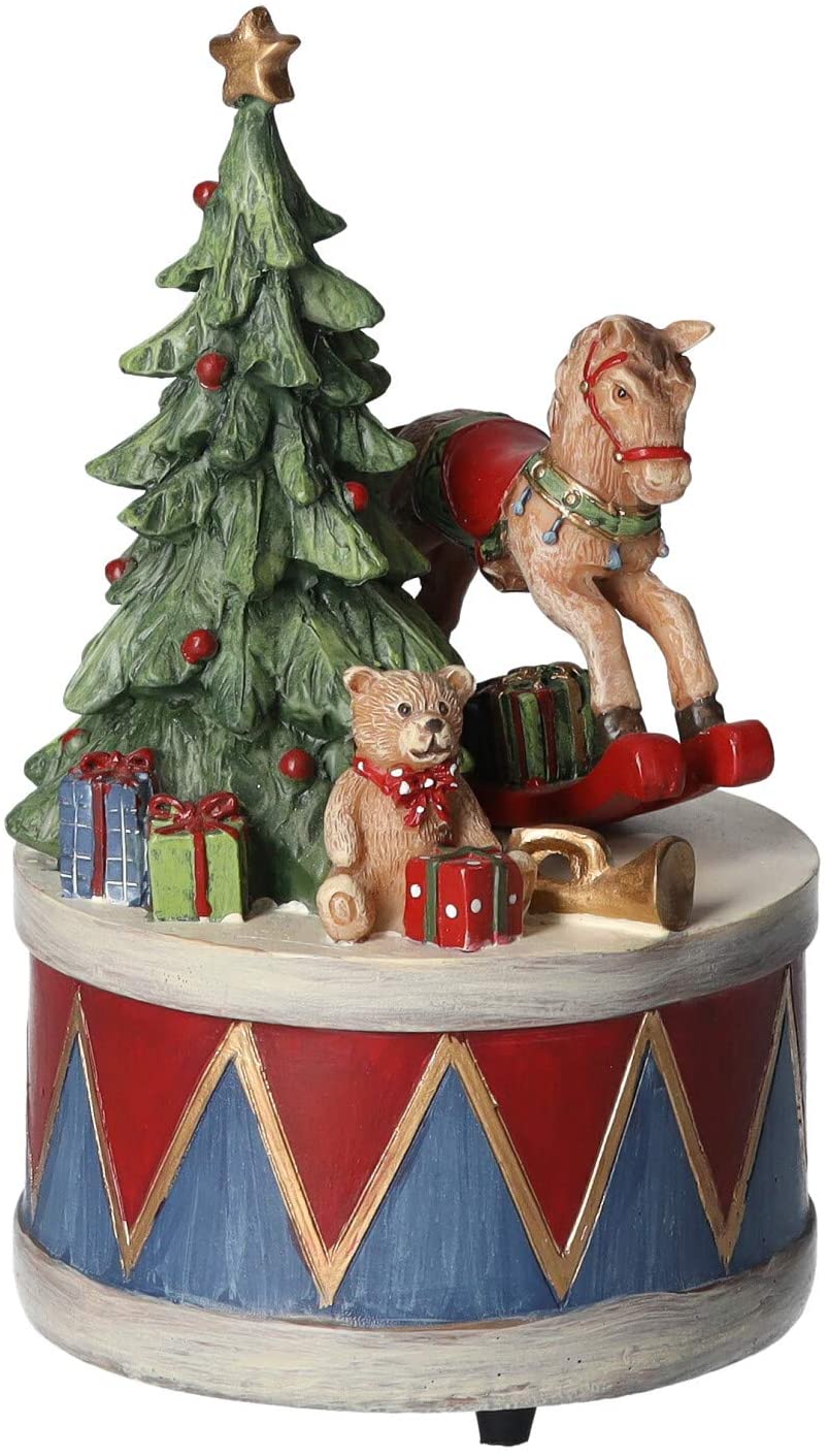 Riproduce l Carillon Carillon musicale in legno di qualità deliziosa con tema natalizio e tunnel di montagna con trenino mobile carillon musicale in legno color Il miglior regalo for bambini e amici 