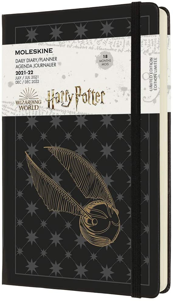 Moleskine Daily Diary 18 Months Limited Edition Harry Potter, Agenda 2021 2022, Daily Planner with Hard Cover and Elastic Closure