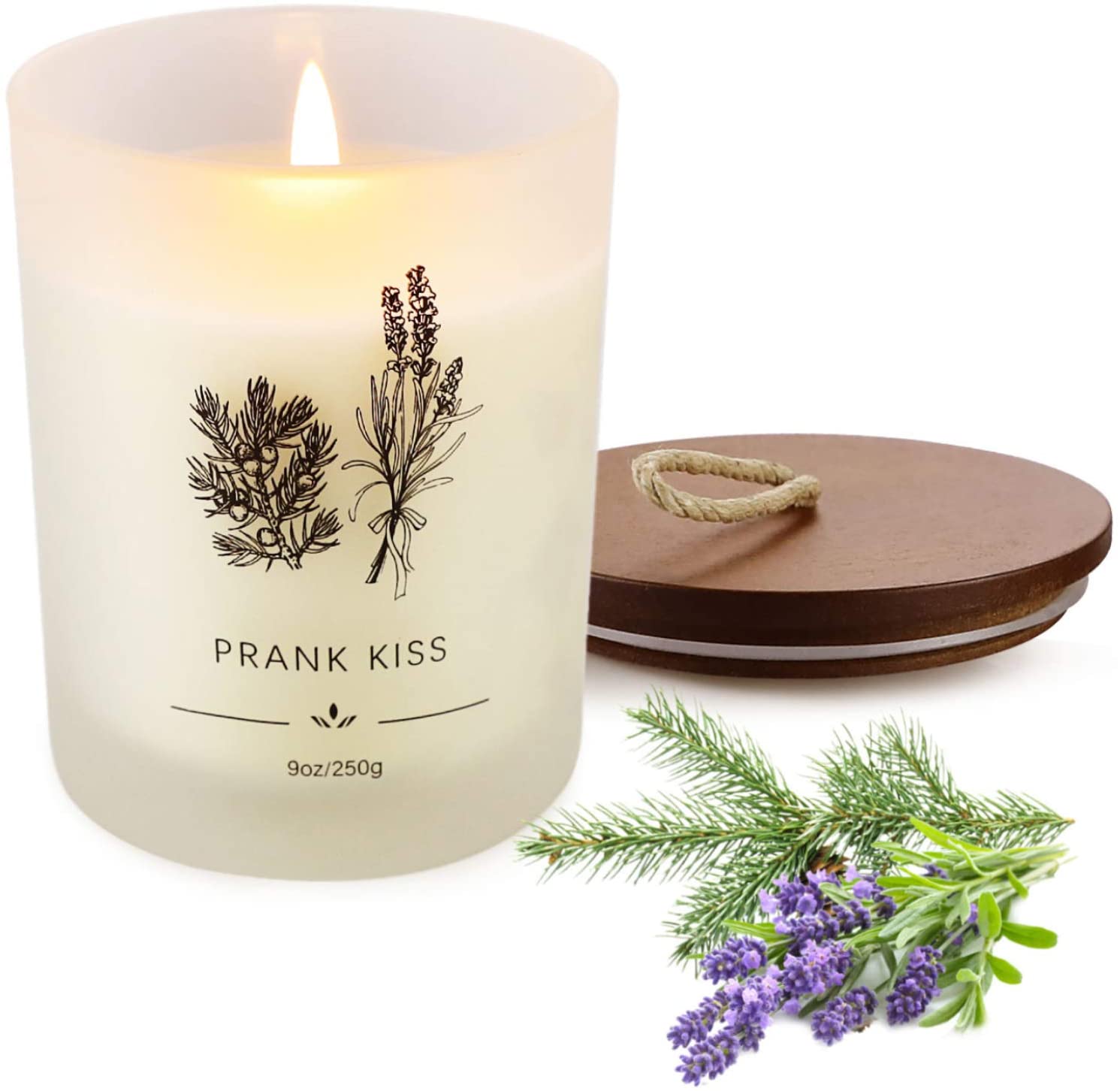 Set Candele Profumate, Profumo di Lavanda Candele per Aromaterapia Cera di Soia Naturale con Oli Essenziali di Lunga Durata