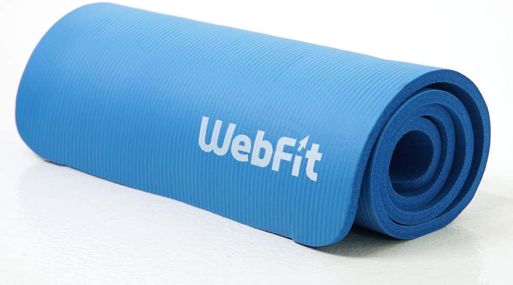 Webfit mat for fitness, yoga, pilates, gymnastics, non-slip stretching with strap to close it