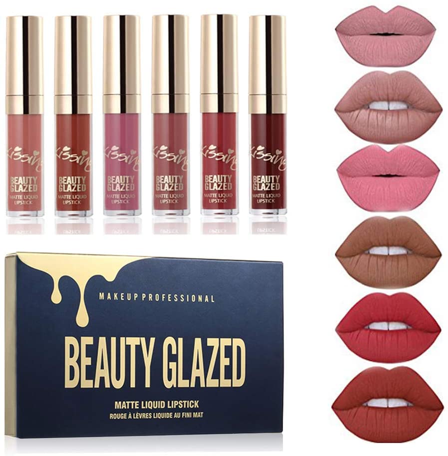 Beauty Glazed - matte liquid lipstick set, light red to dark red color range, waterproof, long lasting