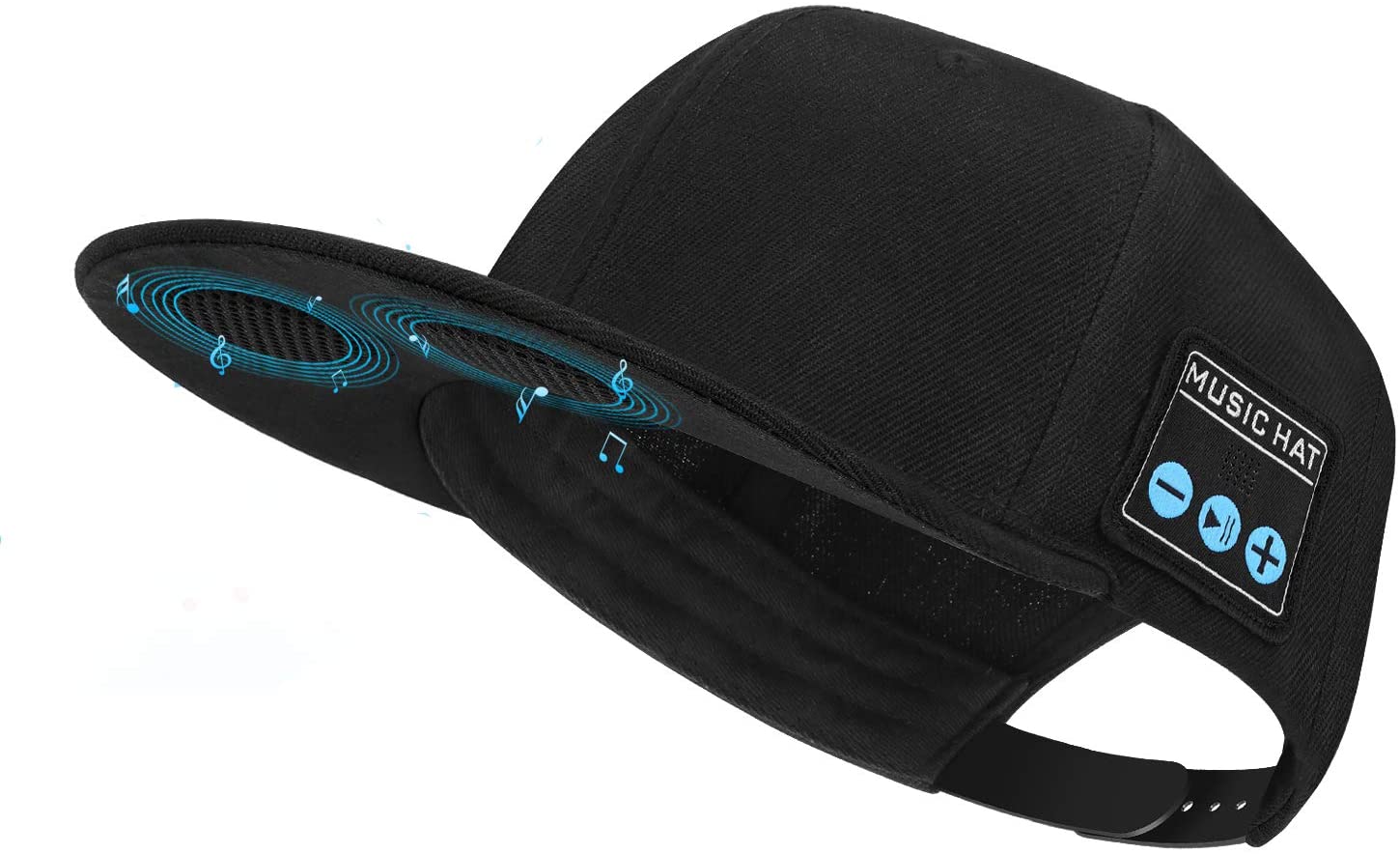 Hat with adjustable Bluetooth speaker