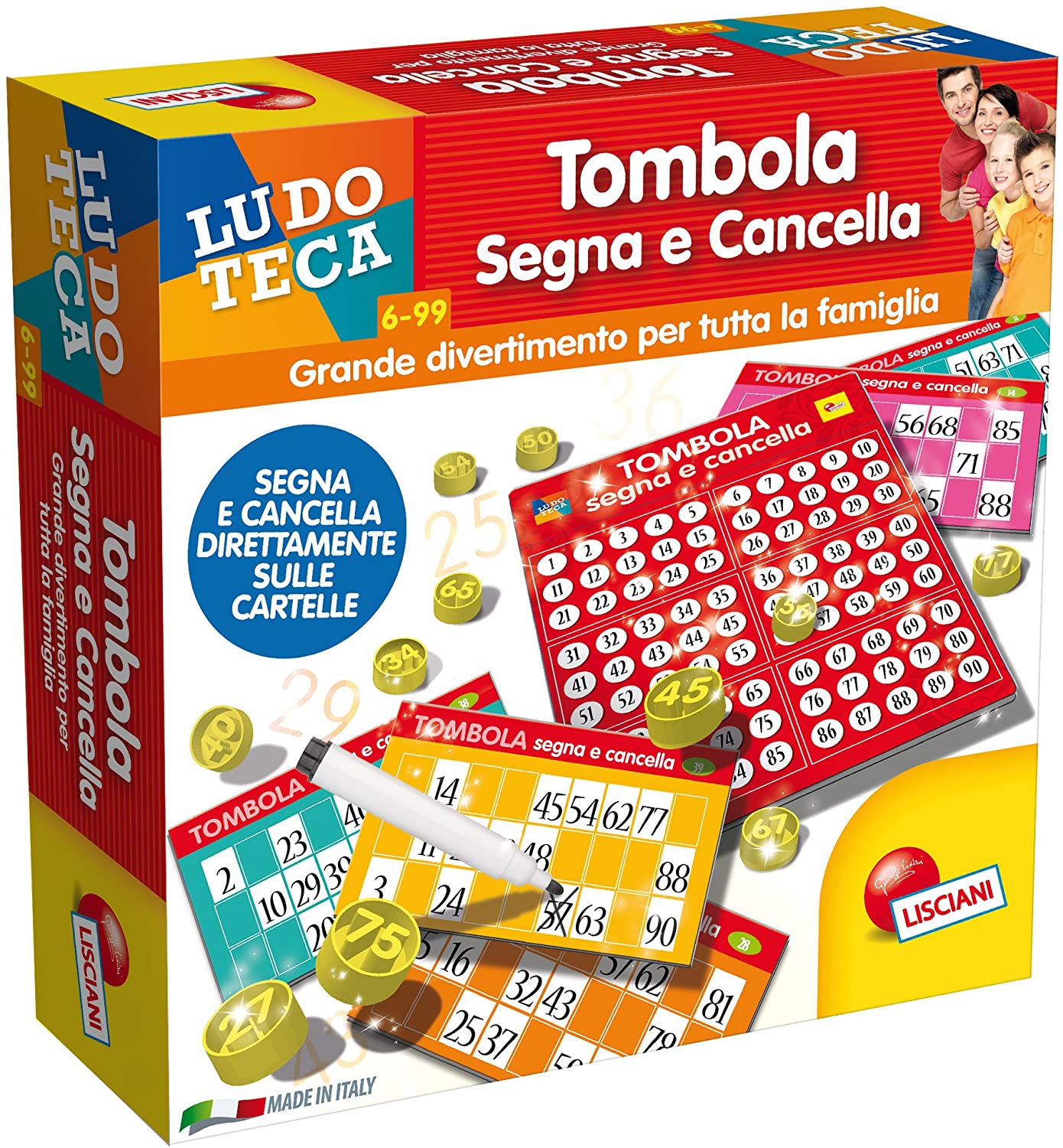 Liscianigiochi 56996 - Ludoteca Tombola Segna E Cancella, Multicolore, 6 anni+