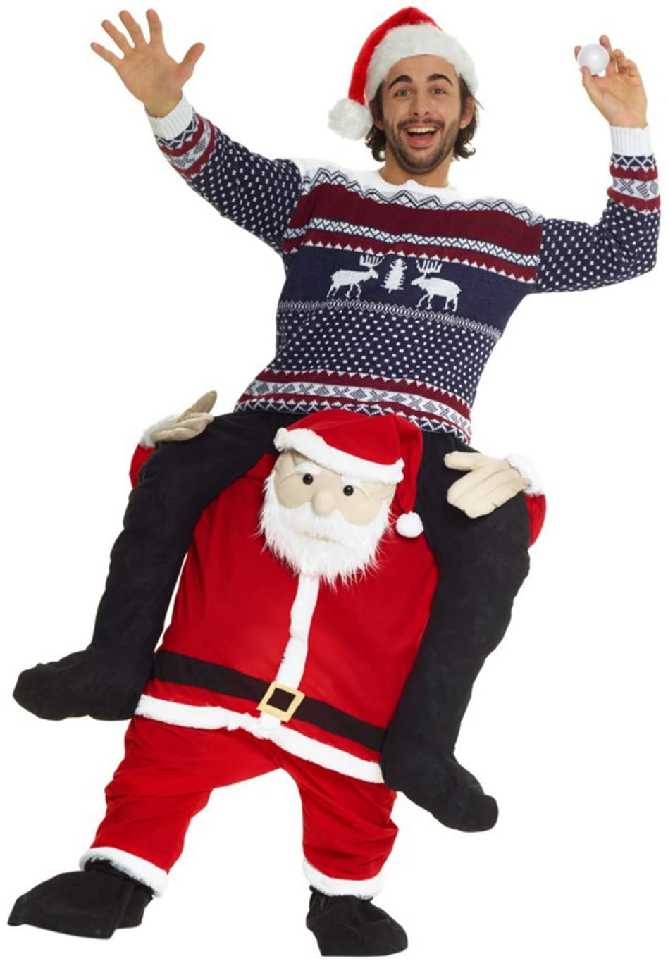 Morph Costume divertente con le gambe autogonfiabili, Unisex, Babbo Natale, Taglia unica