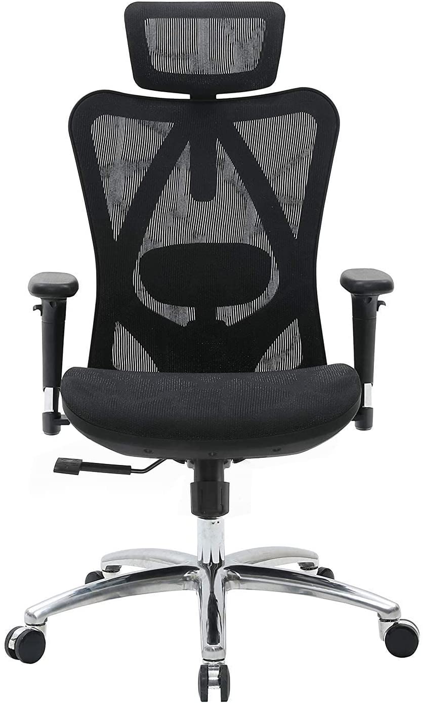Sihoo sedia da ufficio ergonomica con schienale alto, traspirante, delicato sulla pelle, bracciolo 3D e supporto lombare