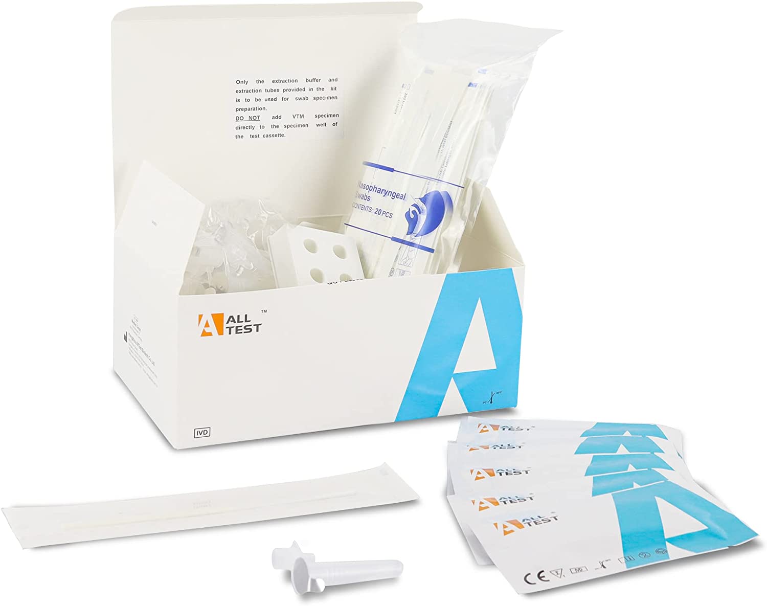 Alltest 20 pieces - Nasal Rapid Tests Swab Quick DIY Kit