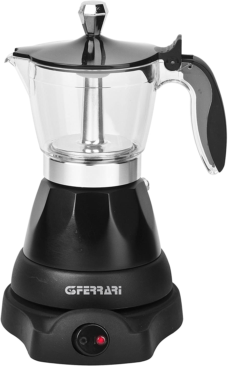 G3 Ferrari G10028 Bonjour Moka Elettrica, 400 W, 3 Cups, Alluminio, Grigio, Argento