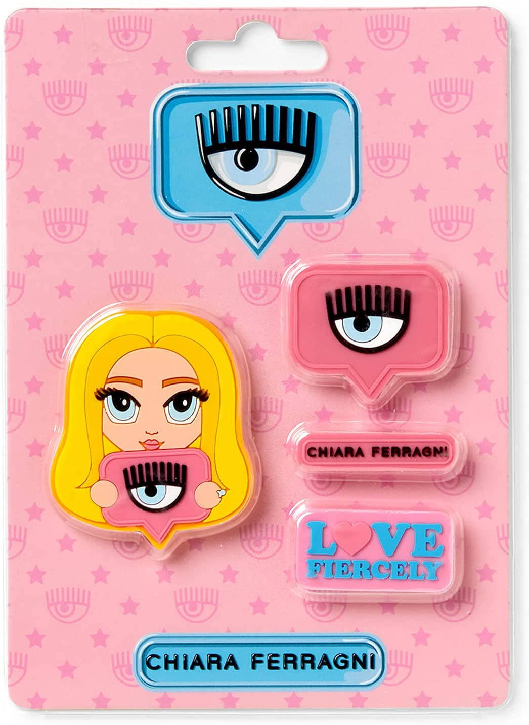 Gomme Chiara Ferragni x Pigna, set 4 gomme assortite