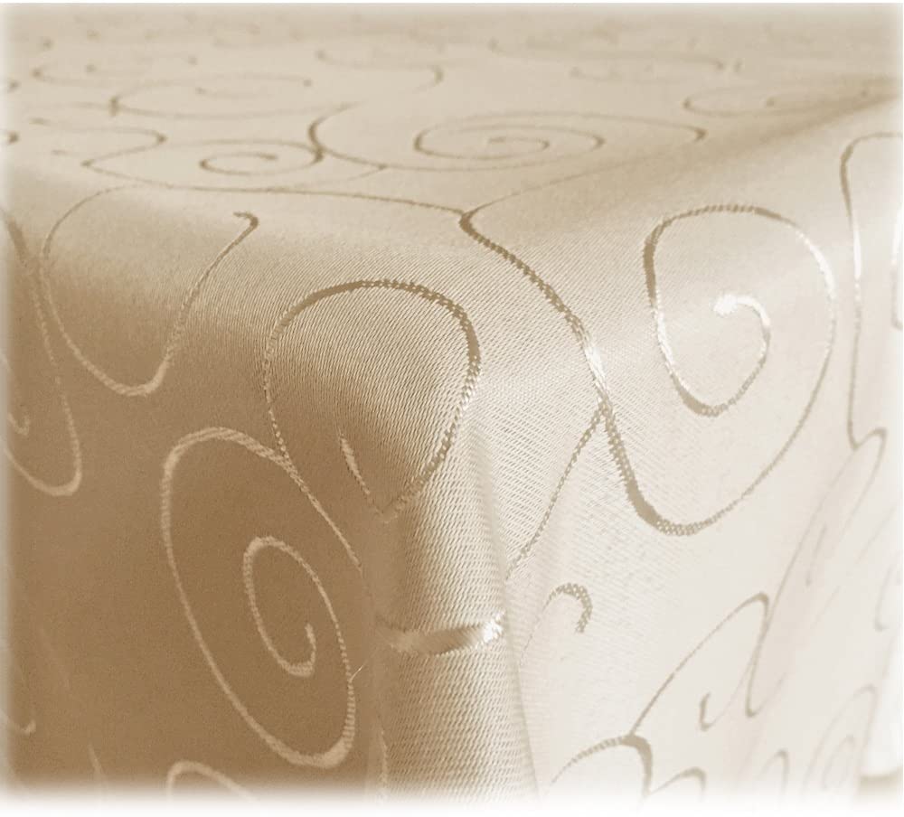 Jemidi - Elegante tovaglia ornamentale effetto seta lucida, disponibile in 31 misure e 7 colori