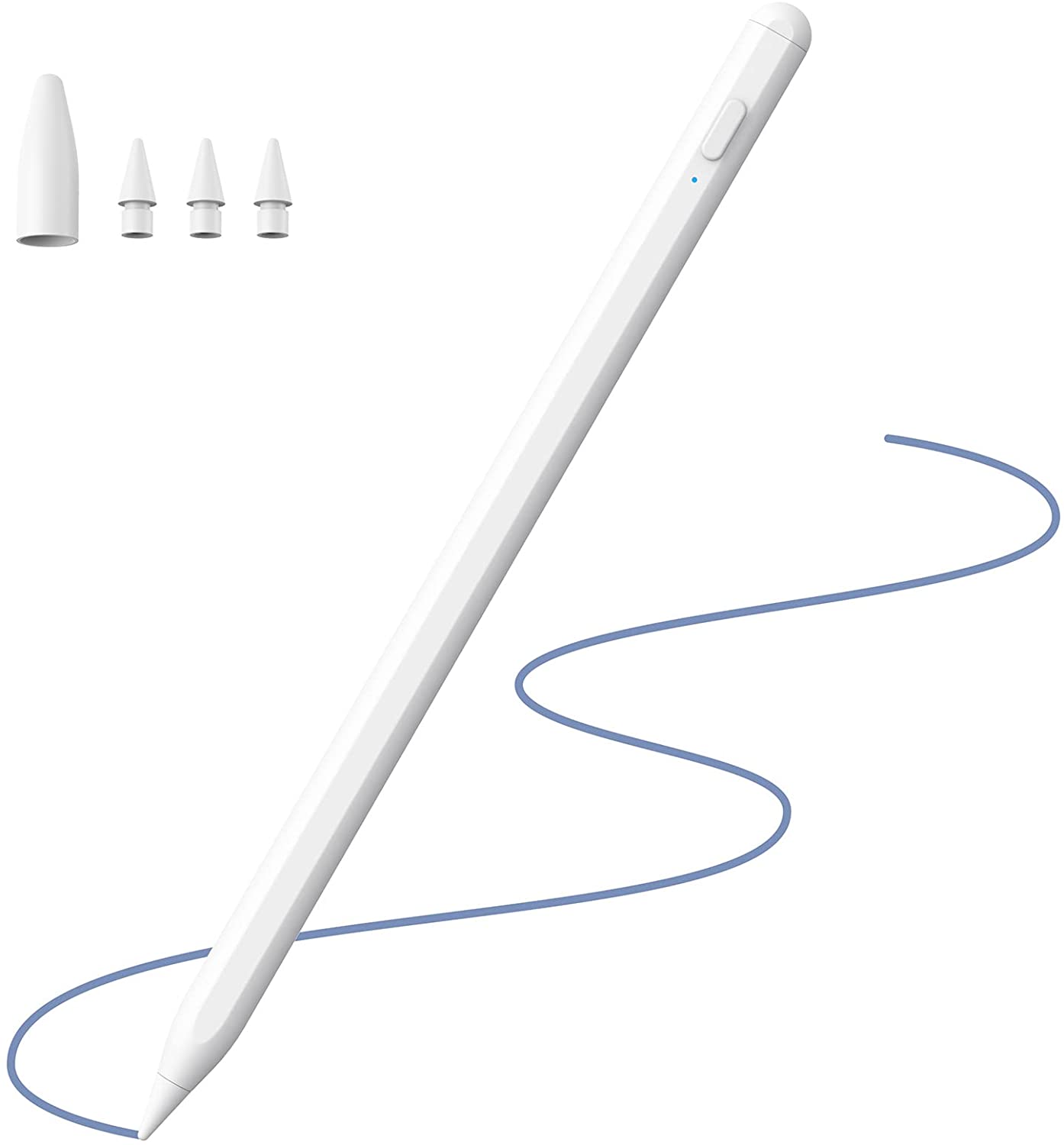 KECOW Penna Touch per iPad 2018-2021,Penna Stilo per Rifiuto del Palmo, Penna per iPad con 2 Punte, Penna Tattile con Funzione di Rilevamento dell'Inclinazione