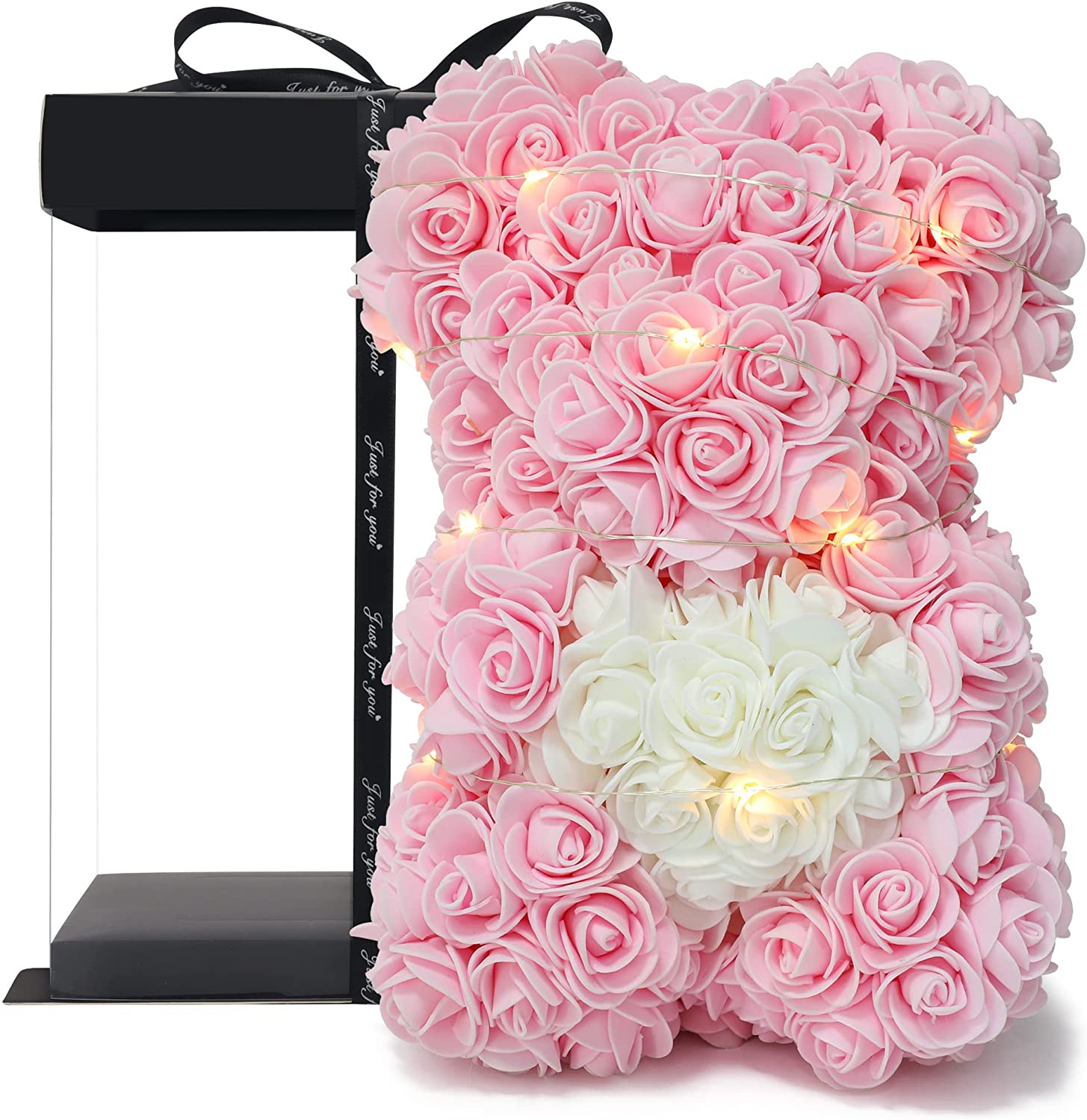 Orsetto in fiore rosa, fiori su ogni orso rosa - orsacchiotto rosa regalo