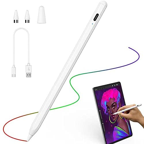 Penna Touch LEZUN Compatibile Con Touchscreen Apple Pen,Penna Ricaricabile Con Punta in Plastica Ultra Sottile da 1,5 MM Compatibile con IOS e Tablet Android Viene Fornita con Due Punte di Ricambio