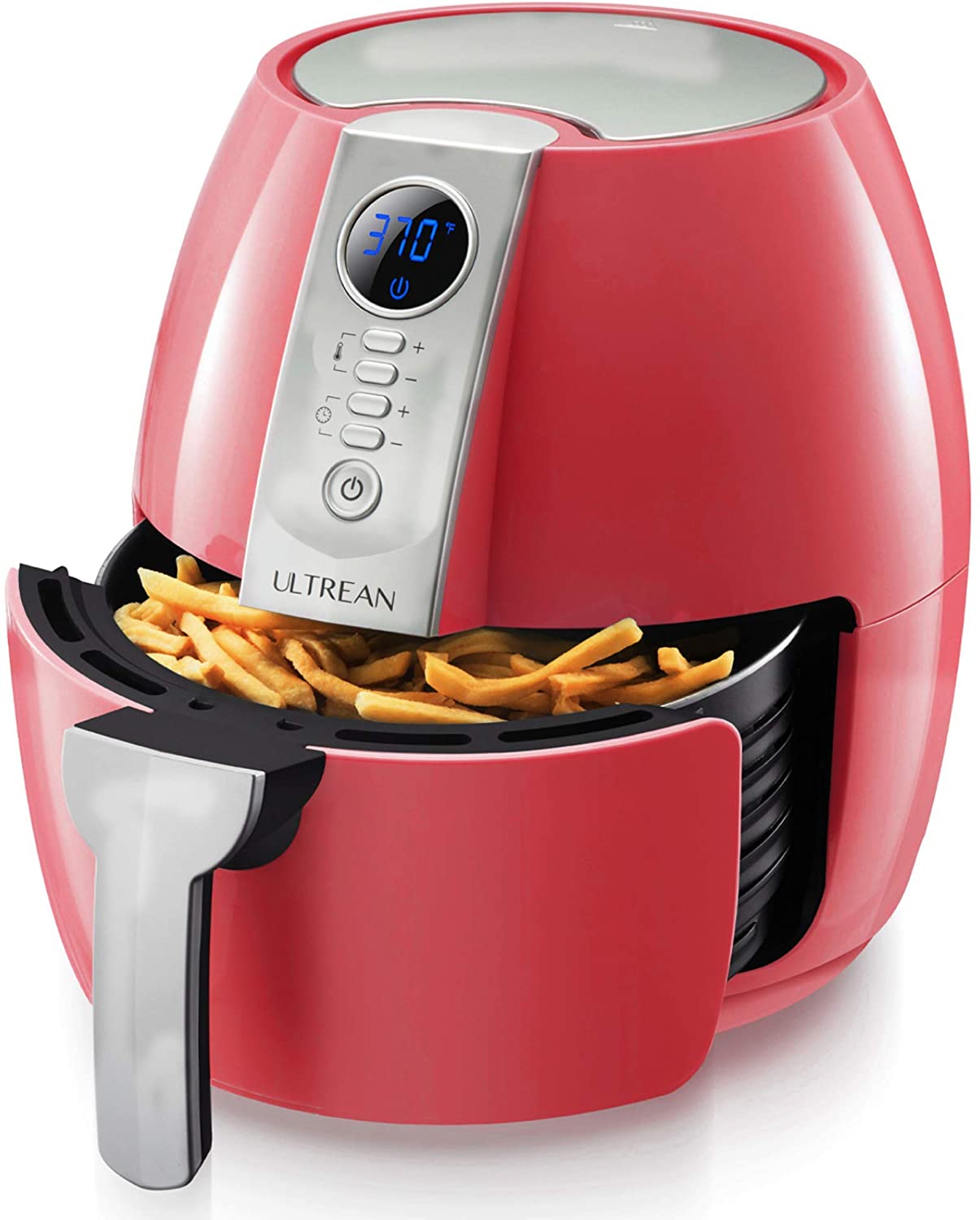 Ultrean Friggitrice ad Aria 4 Litri, Air Fryer Elettrica Senza Olio, Friggitrice Aria 1500W, Schermo Digitale LCD, Pentola Antiaderente, Adatta per Friggere, Grigliare, Arrostire, Senza PFOA&BPA