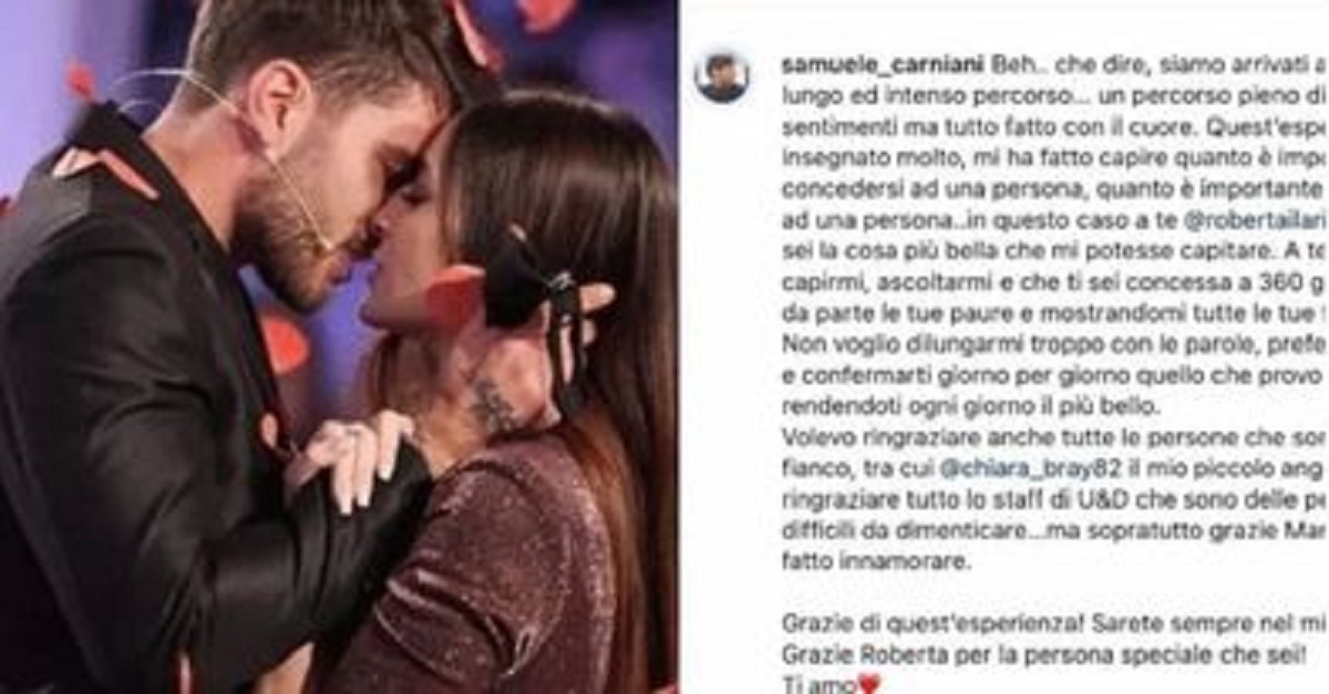 UeD: Roberta Giusti and Samuele, the first words after the choice