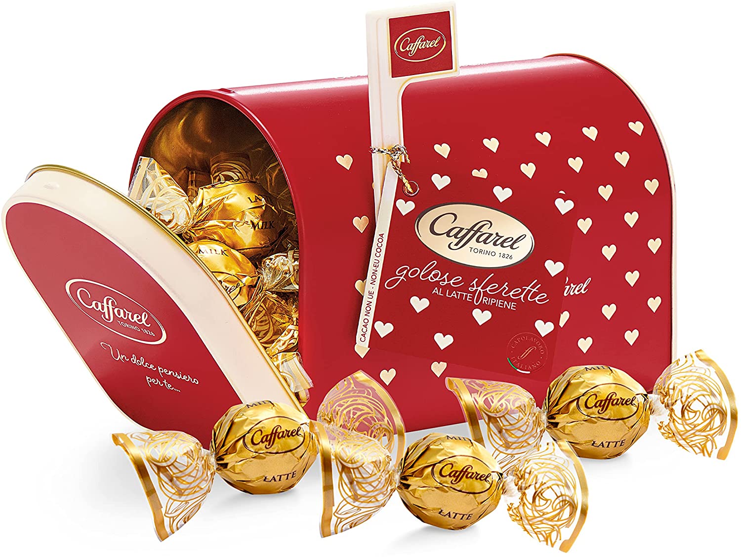Caffarel Regalo di San Valentino, Cioccolatini Dentro Buca delle Lettere in Metallo