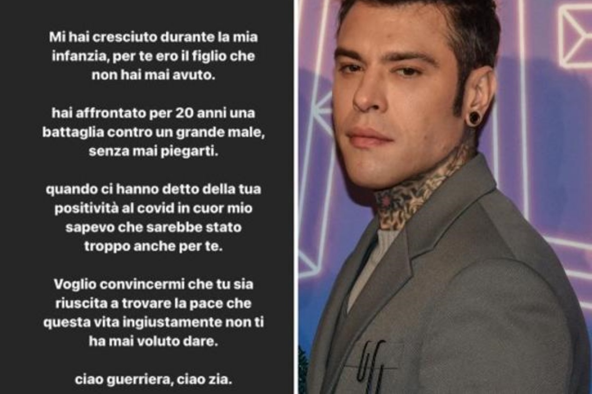 Fedez's aunt passed away